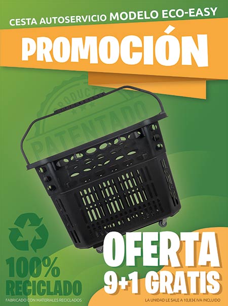 Cesta autoservicio reciclada promoción especial 2024